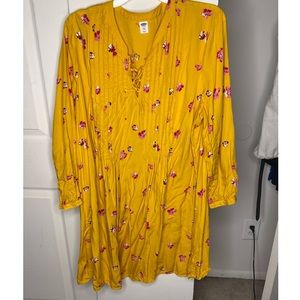 Old Navy Plus Size Yellow Floral Tunic Dress